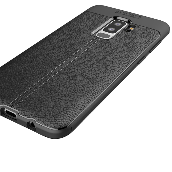 Skyddande Silikonskal (Litchi) till Samsung Galaxy S9+ Svart