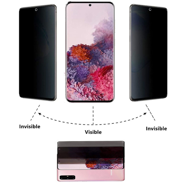 Samsung A51 2.5D Anti-Spy Skärmskydd Ram 9H 0,3mm Svart