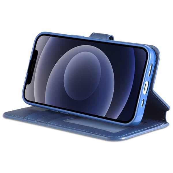 Plånboksfodral med flera kortfack och sedelfack kompatibelt med iPhone 14 Blå