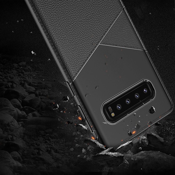 Samsung Galaxy S10e - Leman Beskyttelsescover med læderdesign Brun