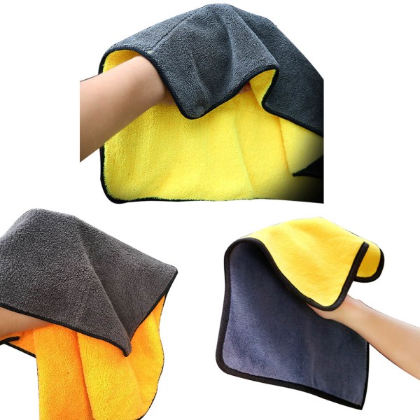Microfiber Handduk Superabsorberande fibrer Perfekt för bil m.m. Gul 30*30 CM