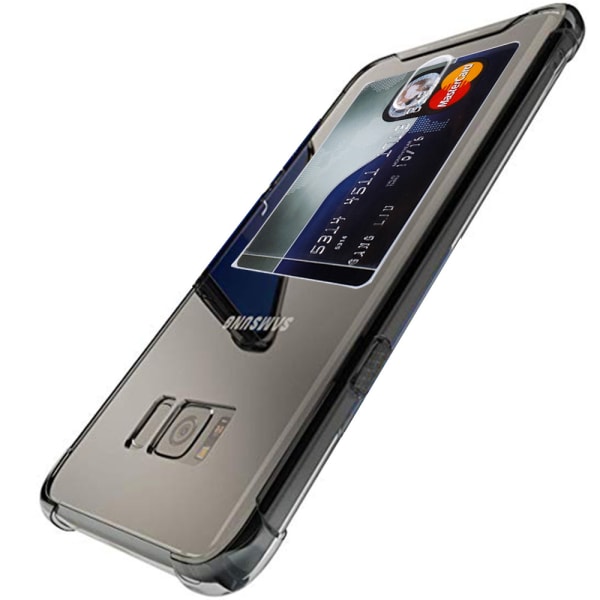 Praktisk deksel med kortholder - Samsung Galaxy S8 Transparent/Genomskinlig