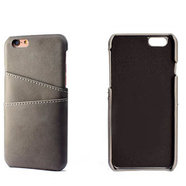 Elegant Skal med kortfack för iPhone 6/6S Silver/Grå Silver/Grå