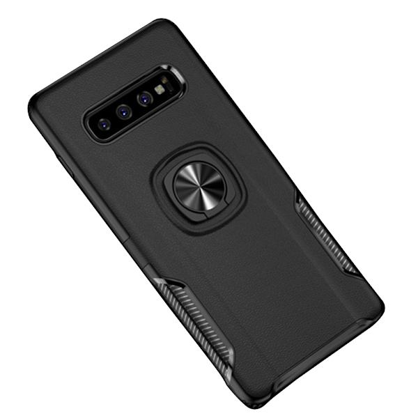 Samsung Galaxy S10 - Stilsäkert Skal med Ringhållare (LEMAN) Svart