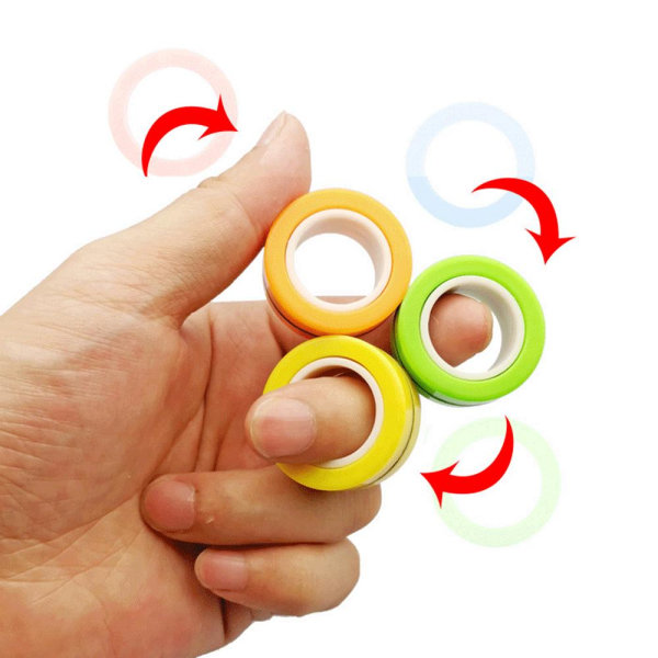 Fidget Toy Spinner Magnetiska Ringar Magic Rings Grön