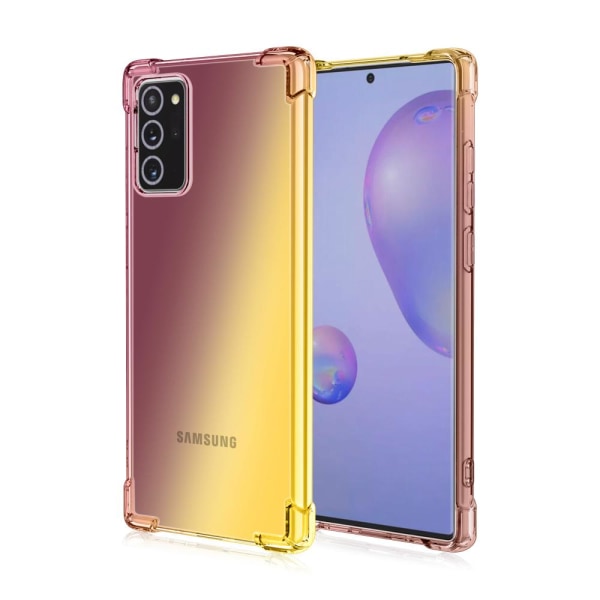 Samsung Galaxy Note 20 - Stötdämpande Stilrent Silikonskal Blå/Rosa
