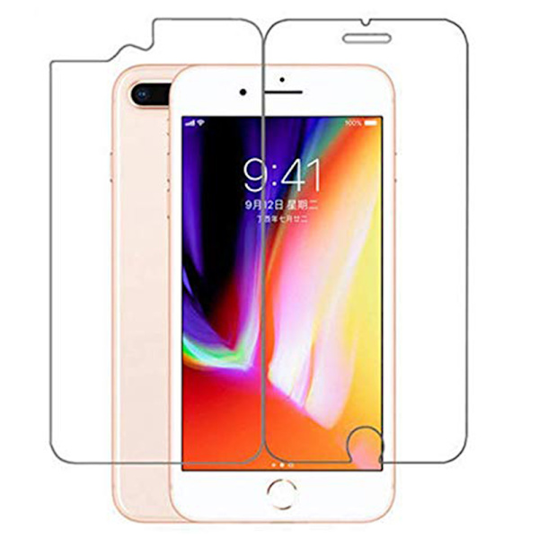 iPhone 7+ 3-PACK Baksida Skärmskydd 9H Screen-Fit HD-Clear. Transparent/Genomskinlig