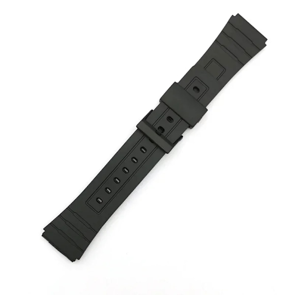 Universalt Svart Resin Armband 12-22mm för Herr/Dam Klocka Svart 16mm