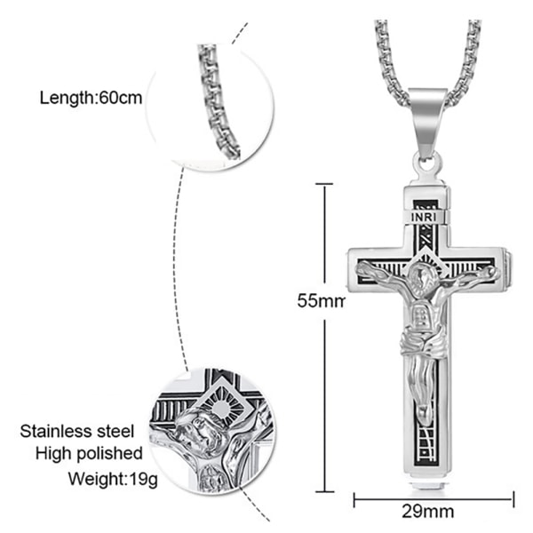 Exklusivt Jesus Kors Halsband Silver