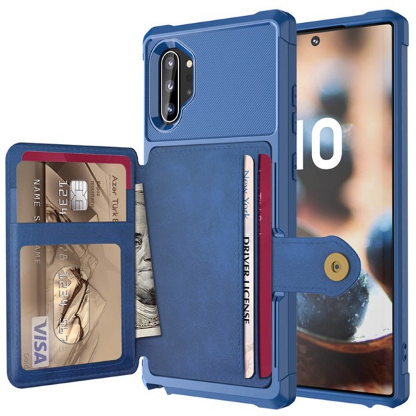 Elegant Smart Cover med Kortlomme - Samsung Galaxy Note10+ Röd Röd