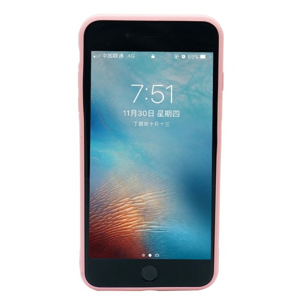Elegant beskyttelsescover til iPhone 7 Plus (Hærdet glas) Flamingo