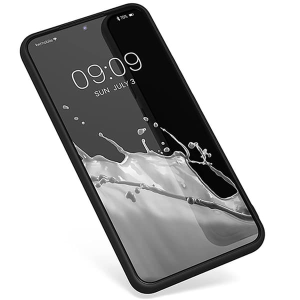 S24 plus - Skyddande Stilrent Mobilskal Svart