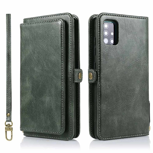 Samsung Galaxy A51 - Praktisk 2-1 Wallet etui Mörkgrön