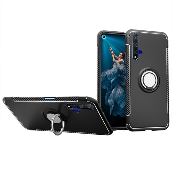 Huawei Nova 5T - Effektfullt Skal med Ringhållare FLOVEME Silver