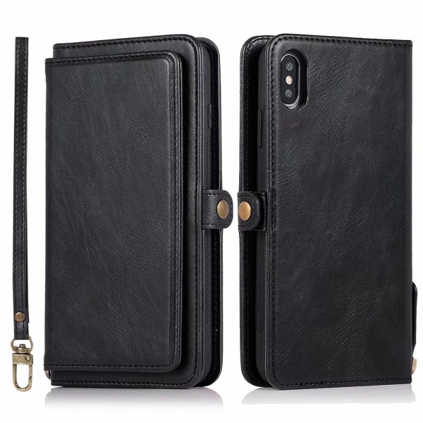 Elegant Dobbeltfunktion Pung Etui - iPhone X/XS Röd