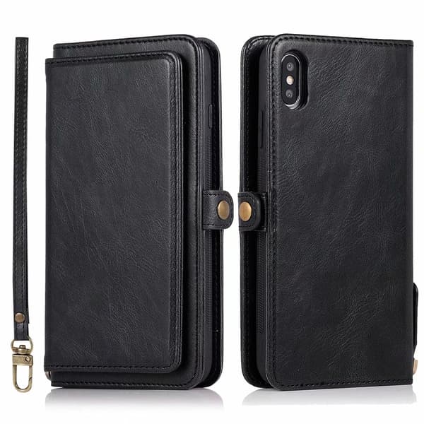 Elegant Dubbelfunktions Plånboksfodral - iPhone X/XS Roséguld