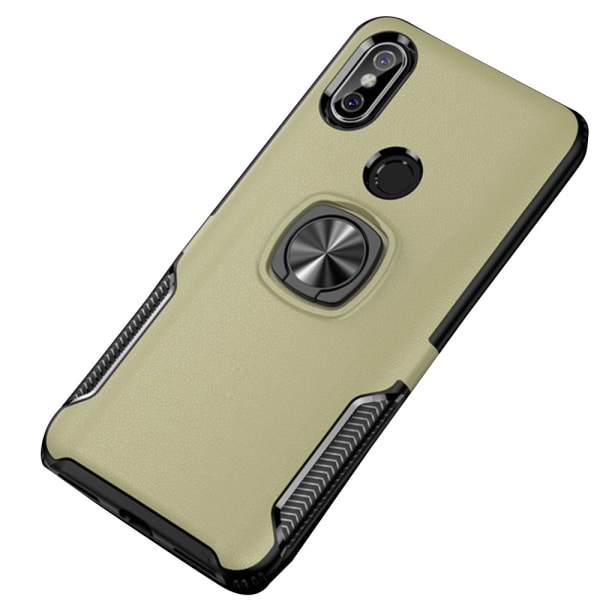 Huawei P20 Lite - Stilfuldt cover med ringholder (LEMAN) Svart