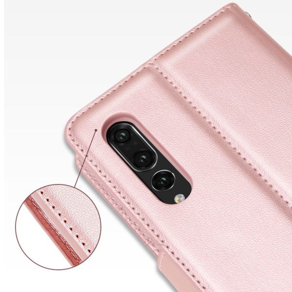Huawei P30 - Effektivt elegant lommebokdeksel Rosa