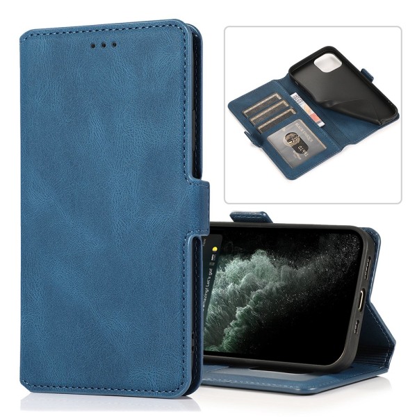 iPhone 12 Mini - Effektivt Smart Wallet-etui (FLOVEME) Mörkblå