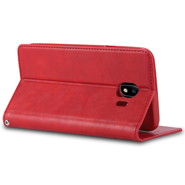 Tyylikäs käytännöllinen lompakkokotelo - Samsung Galaxy J4 Röd