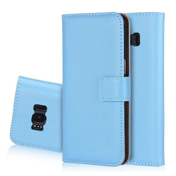 Plånboksfodral med slitytor i Läder till Samsung Galaxy S9+ Blå