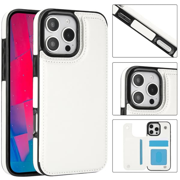 Plånboksskal PU-Läder Kortfack Magnet kompatibelt med iPhone 16 Pro Roséguld
