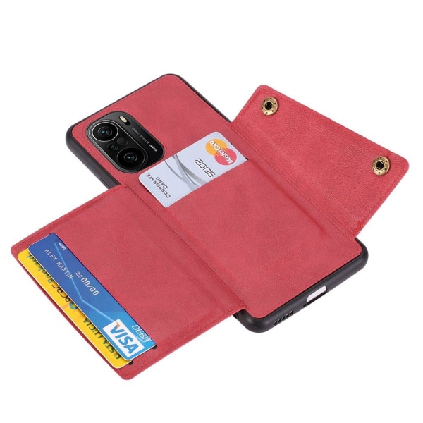Xiaomi Mi 11i - Glatt beskyttelsesdeksel med kortholder Röd