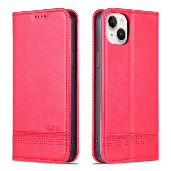 Yazunshi iPhone 15 Stilrent Plånboksfodral 3-kortfack i Läder Blå