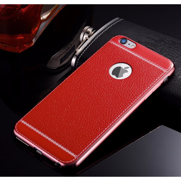 Tyylikäs Exclusive kotelo - LEMAN (VINTAGE-sarja) iPhone 7 ORIGINAL Röd