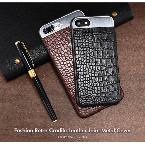 Stilrent Skal i Krokodil-design till iPhone 8 (Kisscase) Svart