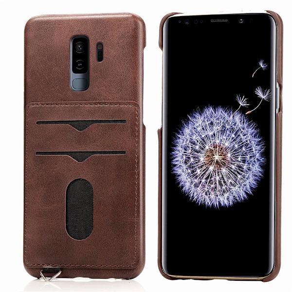 Samsung Galaxy S9 + - Stils�kert Vintage Skal med Korth�llare Grå