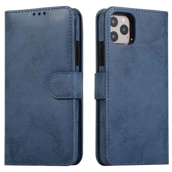 iPhone 11 Pro Max - Praktisk LEMAN Wallet-deksel Mörkblå