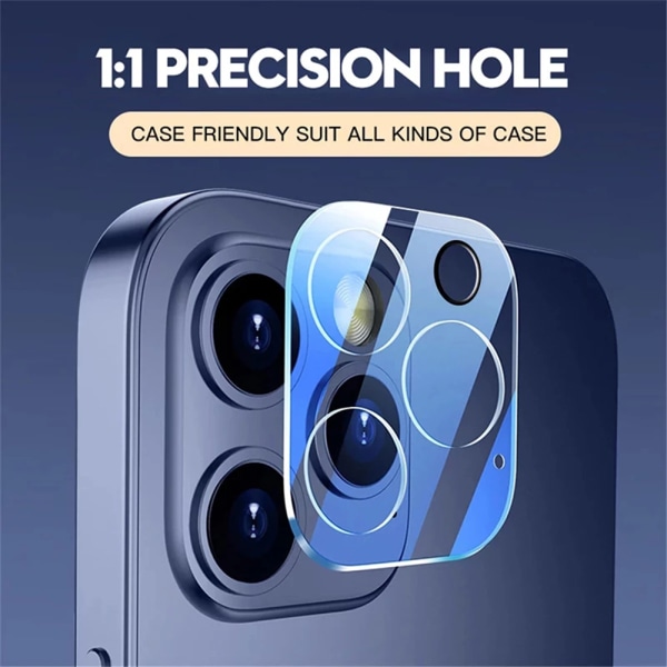 2-PAKKET iPhone 13 Pro HD kameralinsedeksel Transparent/Genomskinlig