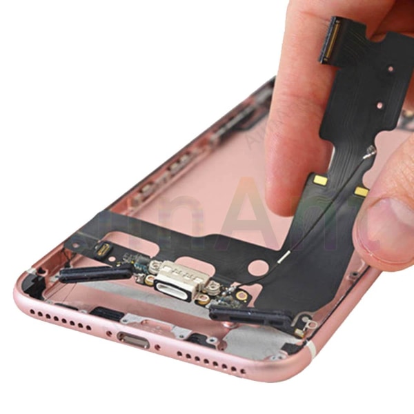iPhone XR - Reservedel til opladningsport i høj kvalitet Svart
