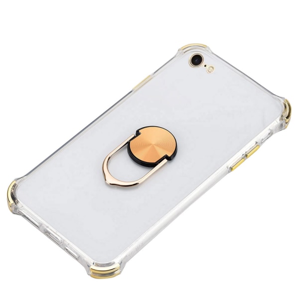 Stilfuldt silikone etui med ringholder - iPhone 6/6S Silver