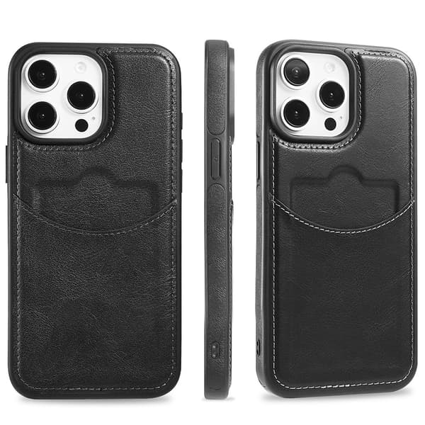 iPhone 12 / 12 Pro - Slimmat kortfodral i stilren design Vinröd