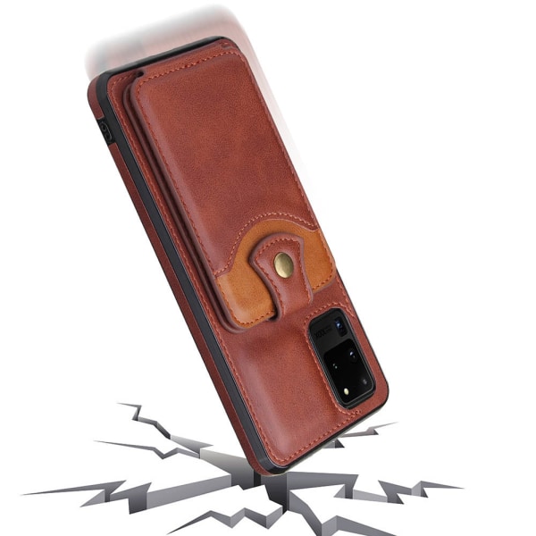 Praktiskt Skal med Kortfack - Samsung Galaxy S20 Ultra Röd Röd