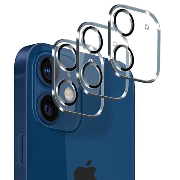 2-PACK iPhone 12 2.5D højkvalitets ultratyndt kameralinsecover Transparent/Genomskinlig