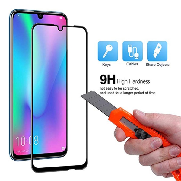 3-PAKKER Huawei Y6 2019 skjermbeskytter 2,5D HD 0,3 mm Svart