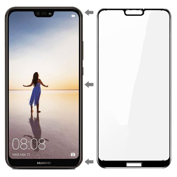 2-PACK MyGuard Skärmskydd av Carbonmodell för Huawei P20 Lite Svart