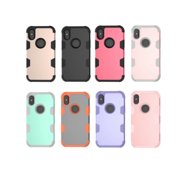 Stils�kert Skyddsskal "Rugged Robot" f�r iPhone X/XS Rosa/Svart Rosa/Svart