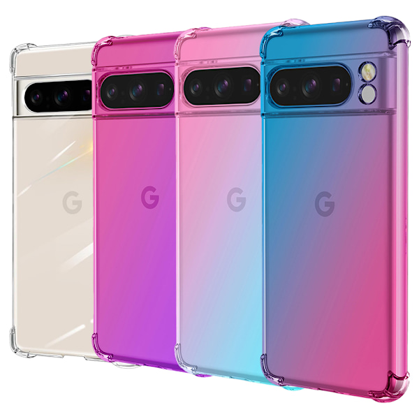 Google Pixel 8 Pro - Flexibelt Skyddsskal i Silikon Blå/Rosa