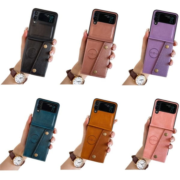 Samsung Galaxy Z Flip 4 - Skal med smart Korthållare Rosa
