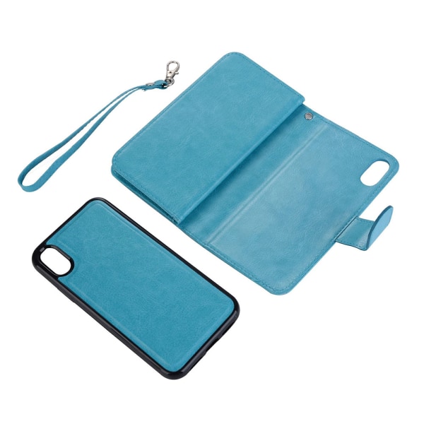 Stilig lommebokdeksel (9-kort) for iPhone XS MAX (LEMAN) Rosaröd