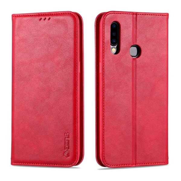 Samsung Galaxy A20S - Gennemtænkt stilfuldt pung etui Röd