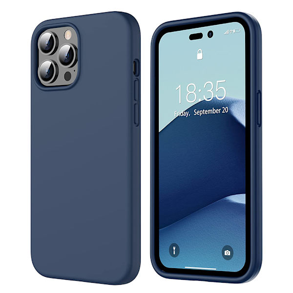 iPhone 14 Pro Max - Kraftfullt Tunt Skyddsskal (LEMAN) Mörkblå