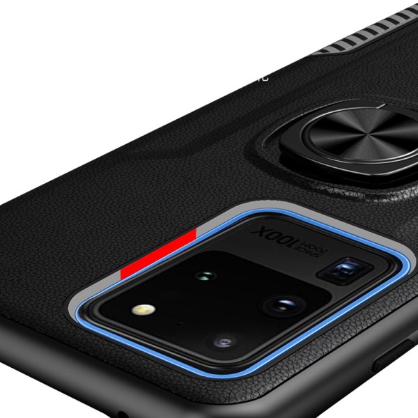 Samsung Galaxy S20 Ultra - Praktisk cover med ringholder Röd