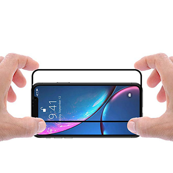 iPhone XR Skärmskydd 2.5D med Ram 9H HD-Clear Screen-Fit Svart