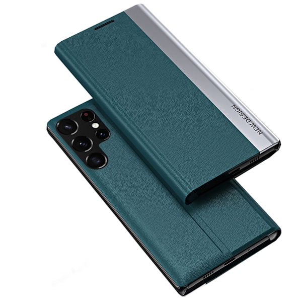Samsung Galaxy S24 Ultra Fodral - Spegelglans, Kickstand & Skydd Gul