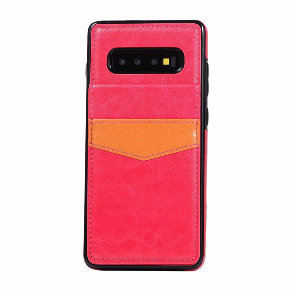 Skyddande Smart Skal med Kortfack - Samsung Galaxy S10 Rosa